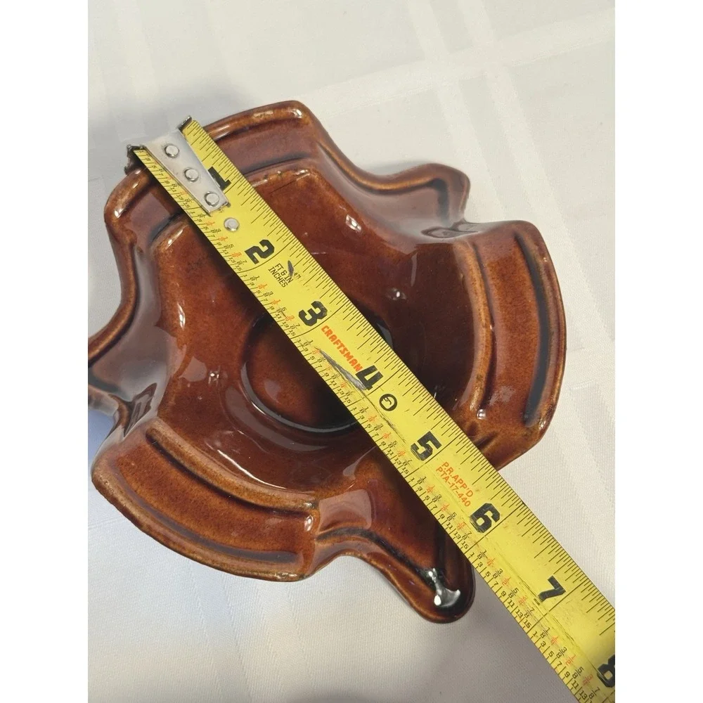 Vintage Kathy Kale USA Brown Glaze Pottery‎ Candle Warner/ Tea Light 1960's